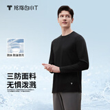 拇指白小T【三防T】秋冬新品李小冉长袖t恤男士纯棉t恤圆领白小丅打底衫 三防-黑色男款 4XL