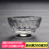 瓷牌茗茶具（cipaiming teaset）瓷牌茗 耐热玻璃品茗杯功夫茶杯日式锤纹透明主人杯个人杯单杯 冰纹水晶杯