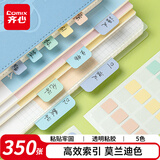 齐心（COMIX）350枚索引标签贴纸多规格分类荧光膜便利贴口取纸 半透明指示便签贴条 EC203配