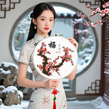 老街缘梅兰竹菊2025年新款自己手工十字绣线绣客厅小件简单针绣餐厅挂件 梅【35*35厘米】送绣绷+高档流苏 精准印图，需自己绣