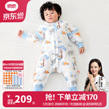 良良（liangliang）婴儿睡袋夏季空调房防踢被宝宝纯棉可拆袖儿童睡袋 雨林蓝·寒冬款【适合0-15℃】 2XL（建议身高100-115cm）