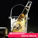 青苹果轻奢玻璃啤酒扎啤饮料手提冰桶水果篮客厅零食盘家用摆放托盘