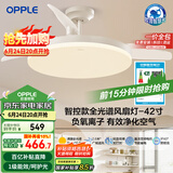 欧普（OPPLE）全光谱42寸风扇灯吊扇灯智能一体LEDRa98餐厅卧室吊灯冰风1级能效