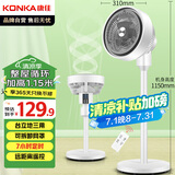 康佳（KONKA）空气循环扇遥控电风扇家用风扇台式摇头小风扇立式轻音电扇节能大风量交流定频落地扇KXHS-3001E-P