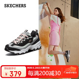 斯凯奇女鞋厚底松糕拼色老爹鞋熊猫鞋13143 黑色/灰色/BKGY 35 