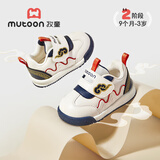 牧童宝宝学步鞋男25秋季国风祥云款女童皮面软底机能鞋 梵星蓝/革面18