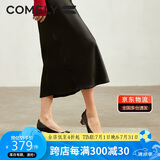 康莉（COMELY）[时装周同款]方扣单鞋女春季粗跟气质漆皮通勤高跟鞋 黑色 38 