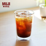 无印良品（MUJI）耐热玻璃 双层水杯 玻璃杯杯子 家用 340ml