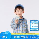 巴拉巴拉童装儿童衬衫2025女童男童上衣格纹衬衣春装亲子百搭209125102201