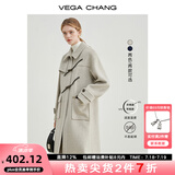 VEGA CHANG牛角扣呢子大衣女冬2025年学院风加厚毛呢大衣 燕麦色长款（160以上推荐） M