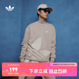 adidas经典时尚宽松抓绒圆领卫衣套头衫男女阿迪达斯官方三叶草 学院银灰 XL