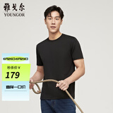 雅戈尔（YOUNGOR）短袖T恤男圆领水柔棉升级版丝柔棉透气舒适精致工艺T恤100%棉面料 VSPC533094AYA黑色 M