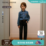 Teenie Weenie Kids小熊童装24秋男女童宝经典学院风水洗牛仔衬衫 牛仔色 100