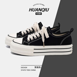 环球厚底帆布鞋女鞋子2025新款秋冬季百搭厚底板鞋配裙子轻便休闲布鞋