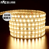 雷士（NVC）LED灯带多米装吊顶贴片高亮防水暗槽灯条2835-60珠100米装暖黄光