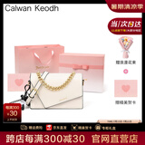 CALWAN KEODH官网包包女包新款链条包斜挎包ck风单肩包小众生日礼物送女友老婆 米白色【奥斯汀粉礼盒+花束+贺卡】实用走心女生闺蜜