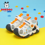 巴布豆（BOBDOG）童鞋包头儿童凉鞋夏季男宝宝学步鞋 105332053 米白/藏青蓝24