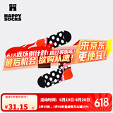 Happy Socks春夏款袜子女男袜薄荷曼波运动彩虹白色棉袜中筒袜 大笑黑 1双 M 36-40
