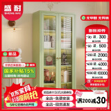 盛耐钢制简约卧室收纳柜靠墙书架展示柜钢化玻璃门落地整理柜防尘书柜