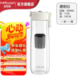诺百纷4系魔力球磁弹泡茶杯tritan塑料便携户外健身防摔茶水分离杯  透明白 T3512  800ml
