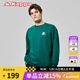 卡帕（Kappa）套头衫情侣男女宽松运动卫衣休闲圆领外套休闲上衣长袖K0CZ2WT93V 绿萝绿-3602 L
