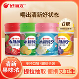 好丽友（ORION）木糖醇口香糖清新口气无糖口香糖大罐装随身装 超檬葡萄草莓花香4罐（共404g）