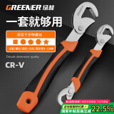 绿林（GREENER）扳手套装工具家用两件套管钳万能活动扳手活口开口多功能卫浴神器