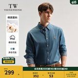 Teenie Weenie Men小熊男装休闲牛仔衬衫男秋冬长袖美式复古衬衣 牛仔色 M 170