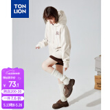 唐狮（TonLion）2024秋装卫衣女连帽宽松设计感小众上衣 本白/加绒款 M