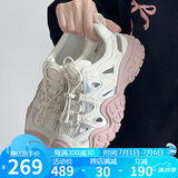 骆驼（CAMEL）丑萌登山鞋女时尚撞色户外休闲鞋 L24M076602 米/银/粉 37