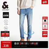 杰克·琼斯（JACK&JONES）春夏季男装牛仔裤男弹力修身裤子男百搭男裤休闲男士牛仔裤四季款 E31牛仔蓝 M (175) 腰加宽