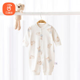贝瑞加（Babyprints）宝宝衣服纯棉连体衣对开哈衣长袖四季内衣卡通爬服 悠悠胖兔80