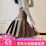 萝美酱百褶裙女夏季短裙jk制服小裙子学院风高腰春秋a字半身裙小个子 卡其常规款（抗皱西装面料） M 【建议95-105斤】