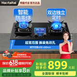Haotaitai燃气灶煤气灶定时防干烧双灶家用台式嵌入式猛火灶定时熄火保护可调底盘灶具5.2KW天然气液化气灶 【定时+防干烧+鸳鸯九头】2419SD 罐装液化气