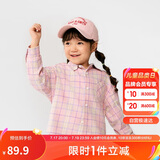巴拉巴拉童装儿童衬衫2025女童男童上衣格纹衬衣春装亲子百搭209125102201