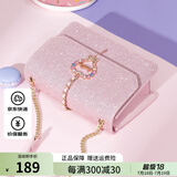 欧时纳（JUST STAR）包包女款2025年新款轻奢侈单肩斜挎包链条小方包女士包生日礼物女 梦幻粉【甜心闪料小方包】