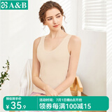 AB内衣女士全棉本命年大红弹力蕾丝花边打底衫吊带衫女式背心8191 淡玉 2XL
