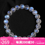 石玥珠宝精品级7-8mm蓝月光石手链转运珠手串男女士款本命年礼物 水晶玛瑙