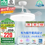 雷士（NVC） 风扇灯LED吊扇灯隐形扇现代简约变频餐厅卧室客厅遥控高显色灯具 荐！清风36瓦36寸丨IP40防蚊虫