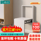 初点壁挂式隐形折叠入户穿鞋凳家用网红换鞋凳门口浴室凳子穿鞋椅可坐 简约白（E0多层板）
