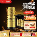 百威黑金啤酒500ml*12听整箱装烈性拉格焦香醇厚春日出游