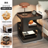 米客米家（MIKEMIJIA）床头柜小型创意铁艺床头柜替代品2025现代简约家用卧室床头置物架 【品质全铁艺】高级黑40*55cm