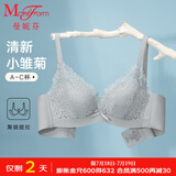 曼妮芬【调整型文胸】性感聚拢内衣女无钢圈聚拢文胸 073 薄荷绿小雏菊 70A (上薄下厚聚拢杯)