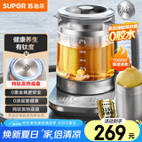 苏泊尔（SUPOR）纯钛养生壶 玻璃面板烧水壶 316L不锈钢恒温煮茶器  加大滤网 电热水壶多段保温1.5L SW-15YJ55