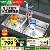 欧琳【国补立减15%】厨房水槽水盆不锈钢洗菜盆洗碗池大双槽洗菜池