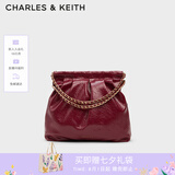 CHARLES&KEITH子母链条大容量流浪包托特包单肩斜挎包女包七夕礼物CK2-40671449 Burgundy葡萄酒红色 L