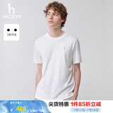 哈吉斯（HAZZYS）男装 夏季款休闲通勤舒适短袖T恤男ASTZE0BBX51 米黄色OW 2XL (185/104A 52)
