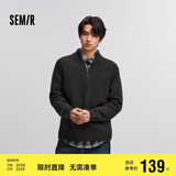 森马毛衫男半开襟半高领针织衫冬季经典纯色毛衣百搭109724107107