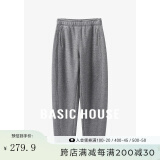 Basic House/百家好加厚加绒休闲裤女秋冬香蕉裤奶奶裤保暖百搭宽松显瘦新款 灰色 L 110-120斤