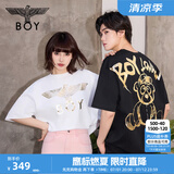 BOY LONDON【范丞丞同款】夏季短袖情侣小熊涂鸦满印潮牌T恤N01019 黑色 L 此款偏大，建议拍小一码